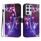 For Samsung Galaxy S21 Ultra 5G Art Colored Drawing Pattern Leather Phone Case(Fireworks butterfly) - 2