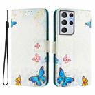 For Samsung Galaxy S21 Ultra 5G Art Colored Drawing Pattern Leather Phone Case(Butterfly house) - 2