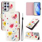 For Samsung Galaxy S21 Ultra 5G Art Colored Drawing Pattern Leather Phone Case(Flowers and plants) - 1