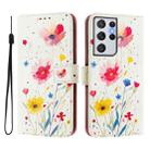 For Samsung Galaxy S21 Ultra 5G Art Colored Drawing Pattern Leather Phone Case(Flowers and plants) - 2