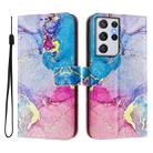 For Samsung Galaxy S21 Ultra 5G Art Colored Drawing Pattern Leather Phone Case(Colorful marble) - 2