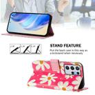 For Samsung Galaxy S21 Ultra 5G Art Colored Drawing Pattern Leather Phone Case(Pink daisy) - 3