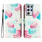 For Samsung Galaxy S21 Ultra 5G Art Colored Drawing Pattern Leather Phone Case(Cake) - 2