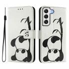 For Samsung Galaxy S22 5G Art Colored Drawing Pattern Leather Phone Case(Panda) - 2