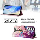 For Samsung Galaxy S22 5G Art Colored Drawing Pattern Leather Phone Case(Butterfly branch) - 3