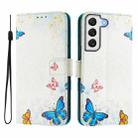 For Samsung Galaxy S22 5G Art Colored Drawing Pattern Leather Phone Case(Butterfly house) - 2