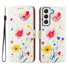 For Samsung Galaxy S22 5G Art Colored Drawing Pattern Leather Phone Case(Flowers and plants) - 2