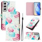 For Samsung Galaxy S22 5G Art Colored Drawing Pattern Leather Phone Case(Cake) - 1