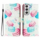 For Samsung Galaxy S22 5G Art Colored Drawing Pattern Leather Phone Case(Cake) - 2