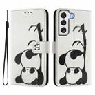 For Samsung Galaxy S22+ 5G Art Colored Drawing Pattern Leather Phone Case(Panda) - 2