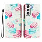 For Samsung Galaxy S22+ 5G Art Colored Drawing Pattern Leather Phone Case(Cake) - 2