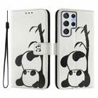 For Samsung Galaxy S22 Ultra 5G Art Colored Drawing Pattern Leather Phone Case(Panda) - 2