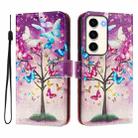 For Samsung Galaxy S23 5G Art Colored Drawing Pattern Leather Phone Case(Butterfly branch) - 2