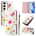 For Samsung Galaxy S23 5G Art Colored Drawing Pattern Leather Phone Case(Flowers and plants) - 1