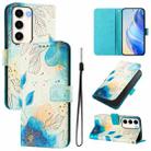 For Samsung Galaxy S23 5G Art Colored Drawing Pattern Leather Phone Case(Flowering flowers) - 1