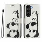 For Samsung Galaxy S23 FE 5G Art Colored Drawing Pattern Leather Phone Case(Panda) - 2