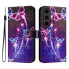 For Samsung Galaxy S23 FE 5G Art Colored Drawing Pattern Leather Phone Case(Fireworks butterfly) - 2