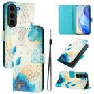 For Samsung Galaxy S23 FE 5G Art Colored Drawing Pattern Leather Phone Case(Flowering flowers) - 1