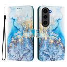 For Samsung Galaxy S23 FE 5G Art Colored Drawing Pattern Leather Phone Case(Ocean marble) - 2