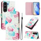 For Samsung Galaxy S23 FE 5G Art Colored Drawing Pattern Leather Phone Case(Cake) - 1