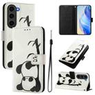 For Samsung Galaxy S23+ 5G Art Colored Drawing Pattern Leather Phone Case(Panda) - 1