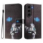 For Samsung Galaxy S23+ 5G Art Colored Drawing Pattern Leather Phone Case(Butterfly cat) - 2