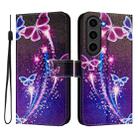 For Samsung Galaxy S23+ 5G Art Colored Drawing Pattern Leather Phone Case(Fireworks butterfly) - 2