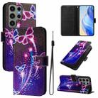 For Samsung Galaxy S23 Ultra 5G Art Colored Drawing Pattern Leather Phone Case(Fireworks butterfly) - 1