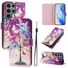 For Samsung Galaxy S23 Ultra 5G Art Colored Drawing Pattern Leather Phone Case(Butterfly branch) - 1