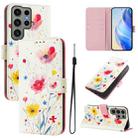 For Samsung Galaxy S23 Ultra 5G Art Colored Drawing Pattern Leather Phone Case(Flowers and plants) - 1