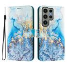 For Samsung Galaxy S23 Ultra 5G Art Colored Drawing Pattern Leather Phone Case(Ocean marble) - 2