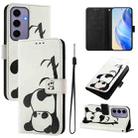 For Samsung Galaxy S24 5G Art Colored Drawing Pattern Leather Phone Case(Panda) - 1