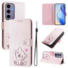 For Samsung Galaxy S24 5G Art Colored Drawing Pattern Leather Phone Case(Cute cat) - 1