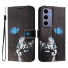 For Samsung Galaxy S24 5G Art Colored Drawing Pattern Leather Phone Case(Butterfly cat) - 2