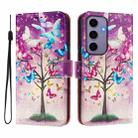 For Samsung Galaxy S24 5G Art Colored Drawing Pattern Leather Phone Case(Butterfly branch) - 2