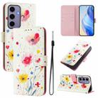 For Samsung Galaxy S24 5G Art Colored Drawing Pattern Leather Phone Case(Flowers and plants) - 1