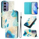 For Samsung Galaxy S24 5G Art Colored Drawing Pattern Leather Phone Case(Flowering flowers) - 1