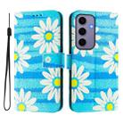 For Samsung Galaxy S24 5G Art Colored Drawing Pattern Leather Phone Case(Blue daisy) - 2