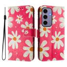 For Samsung Galaxy S24 5G Art Colored Drawing Pattern Leather Phone Case(Pink daisy) - 2