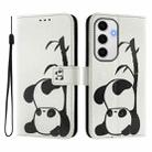 For Samsung Galaxy S24 FE 5G Art Colored Drawing Pattern Leather Phone Case(Panda) - 2