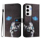 For Samsung Galaxy S24 FE 5G Art Colored Drawing Pattern Leather Phone Case(Butterfly cat) - 2