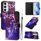 For Samsung Galaxy S24 FE 5G Art Colored Drawing Pattern Leather Phone Case(Fireworks butterfly) - 1