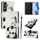 For Samsung Galaxy S24+ 5G Art Colored Drawing Pattern Leather Phone Case(Panda) - 1