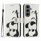 For Samsung Galaxy S24+ 5G Art Colored Drawing Pattern Leather Phone Case(Panda) - 2