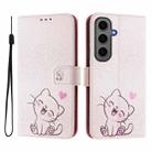 For Samsung Galaxy S24+ 5G Art Colored Drawing Pattern Leather Phone Case(Cute cat) - 2