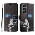 For Samsung Galaxy S24+ 5G Art Colored Drawing Pattern Leather Phone Case(Butterfly cat) - 2