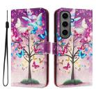 For Samsung Galaxy S24+ 5G Art Colored Drawing Pattern Leather Phone Case(Butterfly branch) - 2