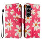 For Samsung Galaxy S24+ 5G Art Colored Drawing Pattern Leather Phone Case(Pink daisy) - 2