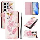 For Samsung Galaxy S24 Ultra 5G Art Colored Drawing Pattern Leather Phone Case(Flamingo) - 1