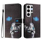 For Samsung Galaxy S24 Ultra 5G Art Colored Drawing Pattern Leather Phone Case(Butterfly cat) - 2